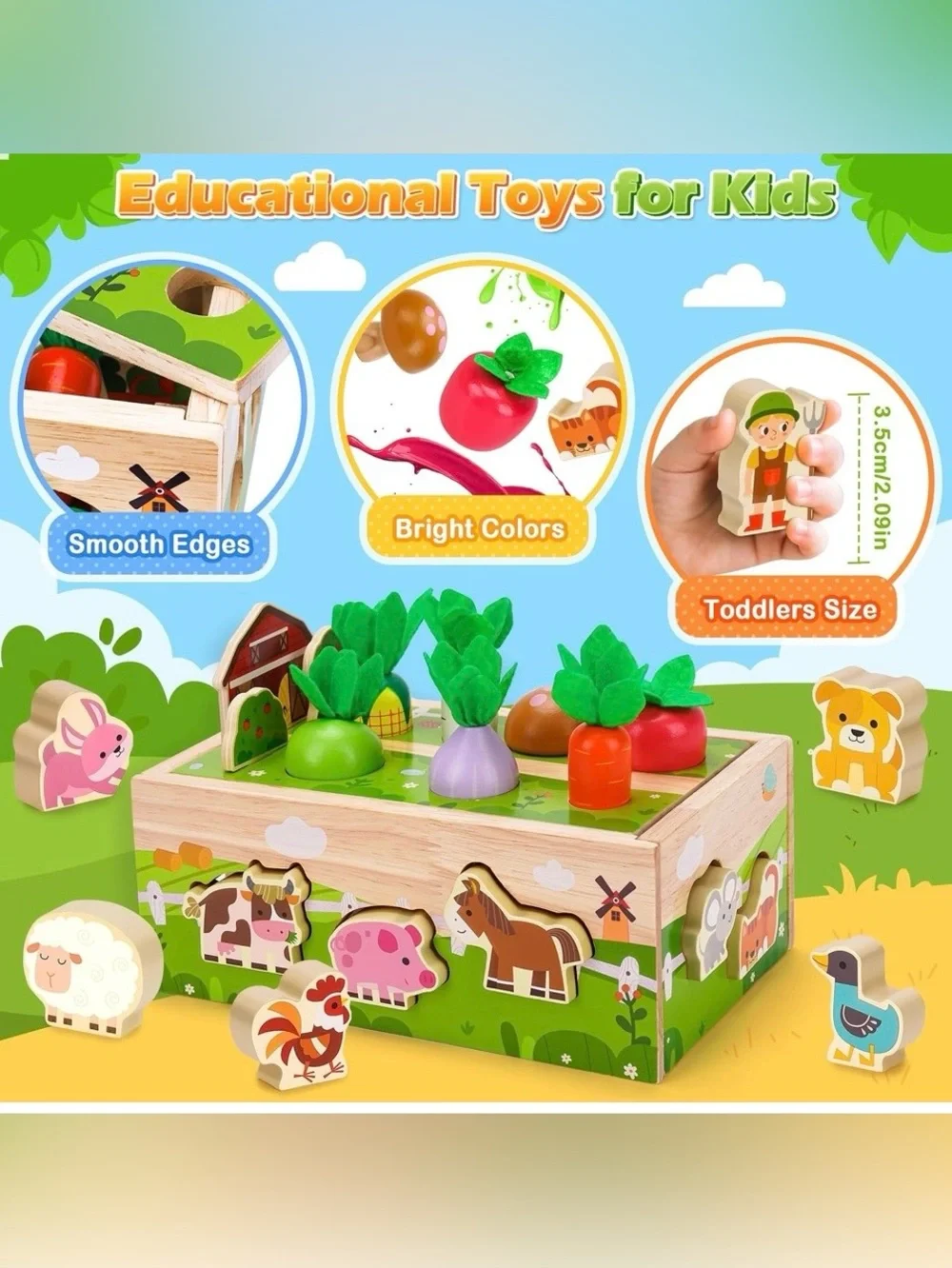 Wooden Farm Garden Sorting Toy